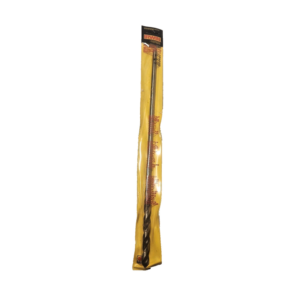 IRWIN #39108 Auger 1/2" x 18" Installer Drill Bit w/ Flute Hole for Wire Pulling